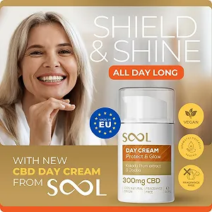 Крем для обличчя SOOL Tag Protect & Glow з CBD, жожоба та екстрактом сливи какаду 300 мг 50 мл ціна на synthetic.ua - Фото 1 Крем для обличчя SOOL Tag Protect & Glow з CBD, жожоба та екстрактом сливи какаду 300 мг 50 мл synthetic.ua - Фото 1