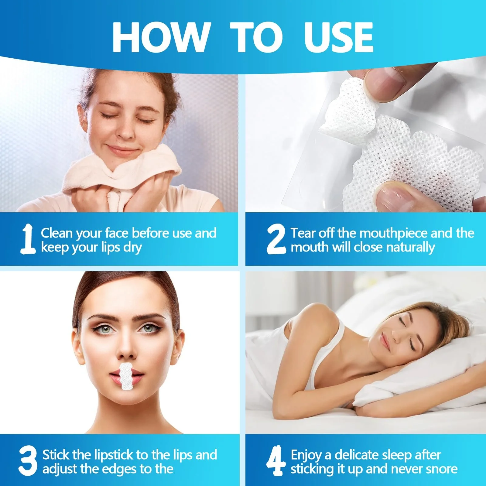 Пластыри от храпа Белые Wavy (250 шт. в упаковке), фото №4 Пластыри от храпа Белые Wavy (250 шт. в упаковке), фото №4