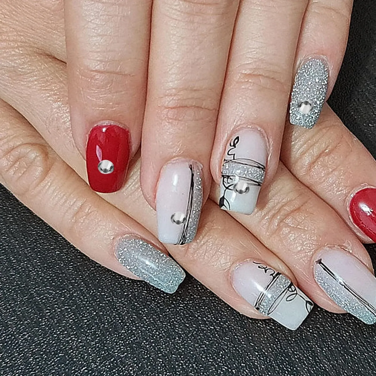 FOMIYES, 1 коробка, плоскі стрази, бісер, 3D півкруглий дизайн, дорогоцінні камені для нігтів, фото №8