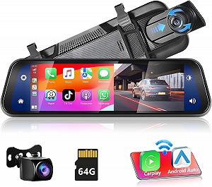 Відеореєстратор Podofo / Full HD / 170° / Wi-Fi / Bluetooth / 64ГБ вбудованої пам'яті / Сенсорний дисплей / Чорний - Фото 1