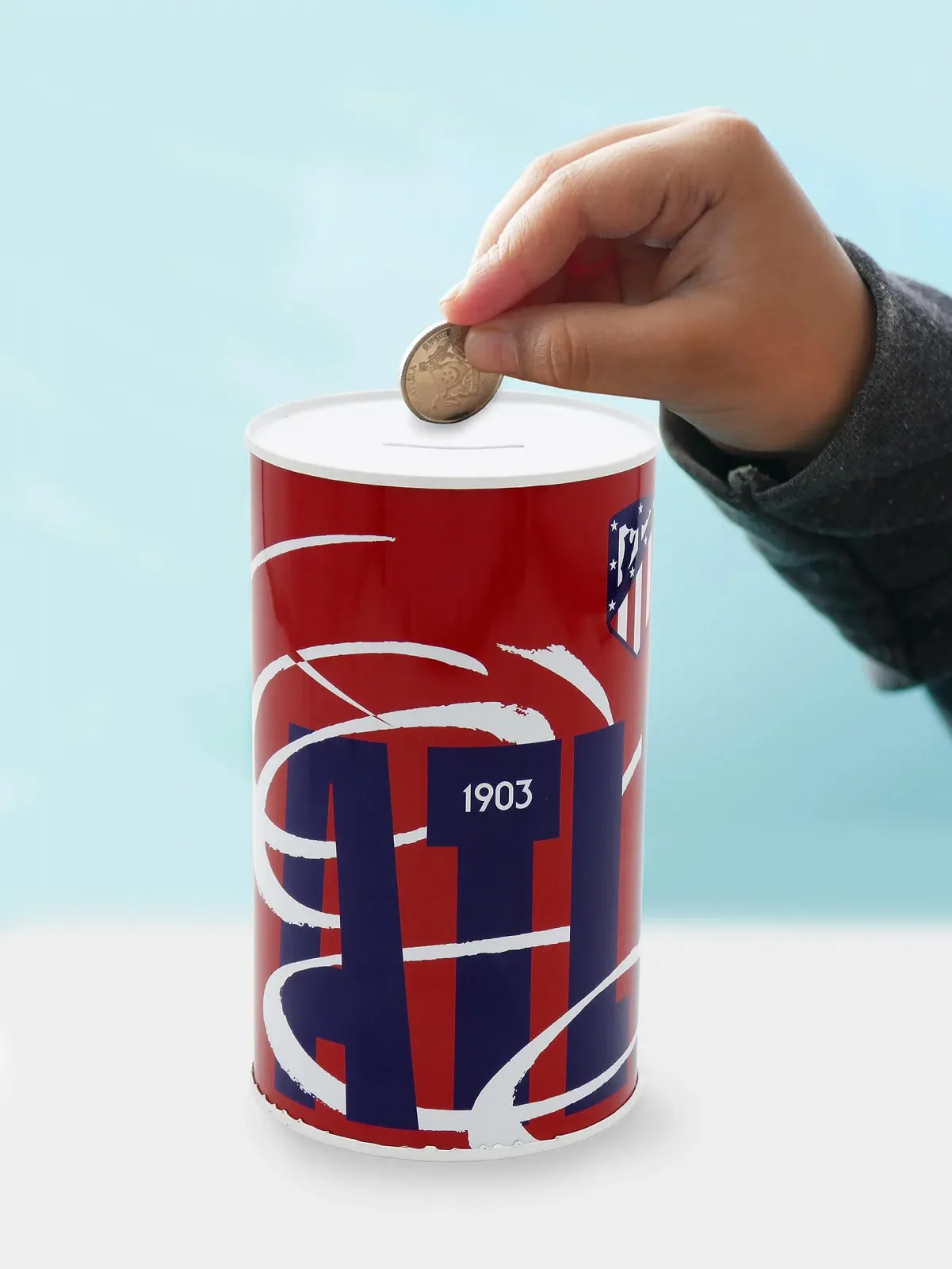 Копилка CyP Brands Atlético de Madrid металлическая красная 10 x 17 см, фото №6