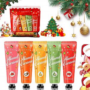 Крем для рук Набор, Рождественский подарочный набор, 5 парфюмированных увлажняющих мини-кремов для рук для женщин и мужчин (30 г x 5) - Фото 1