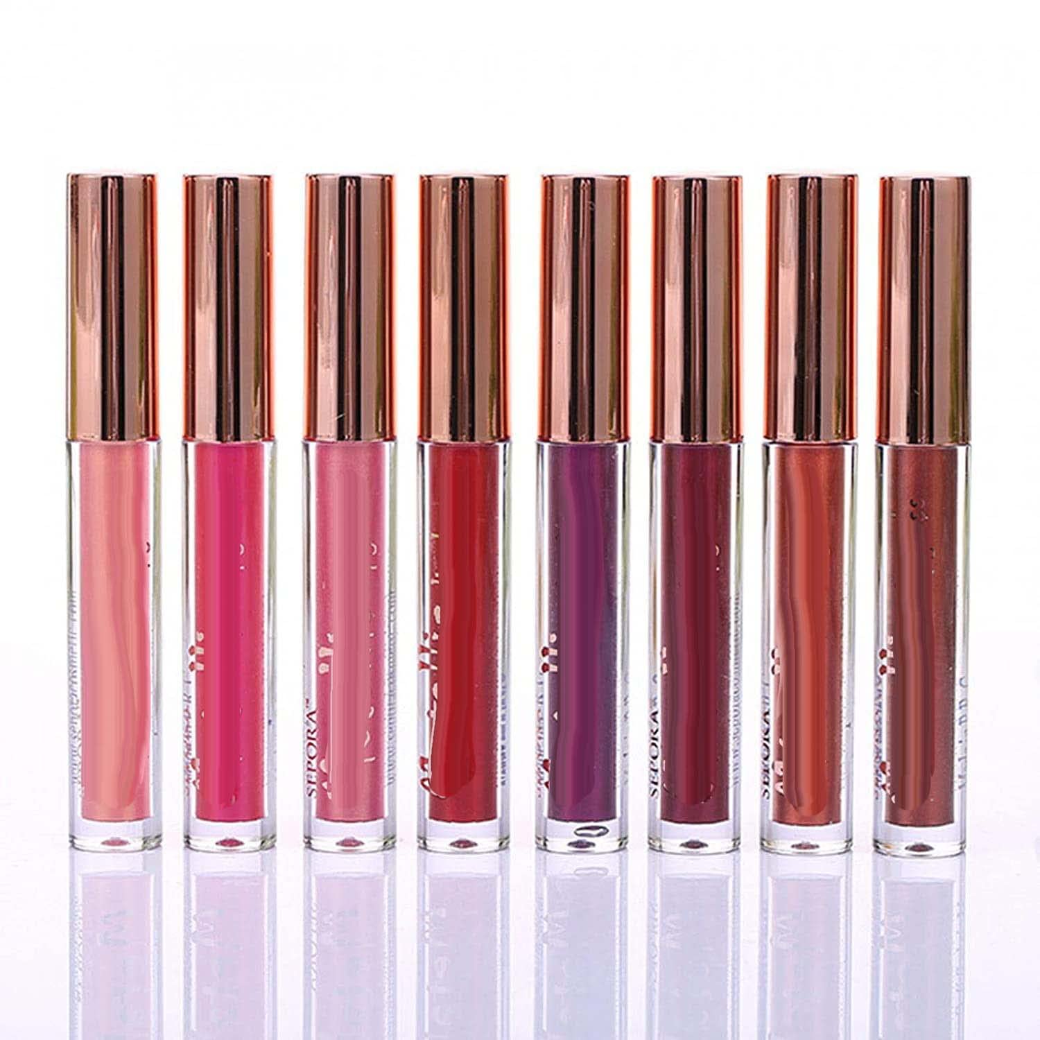 Матовый металлик Блеск для губ Стойкий Водостойкий Сильно пигментированный Не липкий Бриллиантовый блеск Жидкая помада Макияж для женщин (C), фото №5