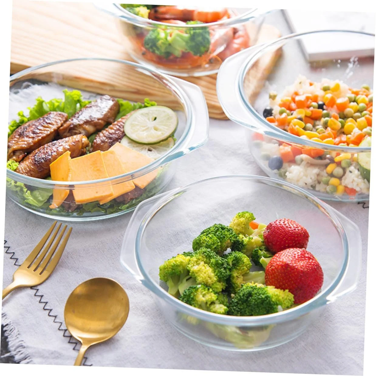 Миска Veemoon стеклянная термостойкая с крышкой 0.65 L для микроволновой печи и духовки, фото №5 Миска Veemoon стеклянная термостойкая с крышкой 0.65 L для микроволновой печи и духовки, фото №5