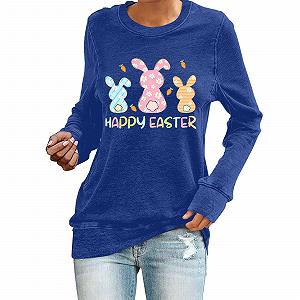 Свитшот Generisch HUIFUAO Пасхальный Женский с принтом яйца, с длинными рукавами - Фото 1