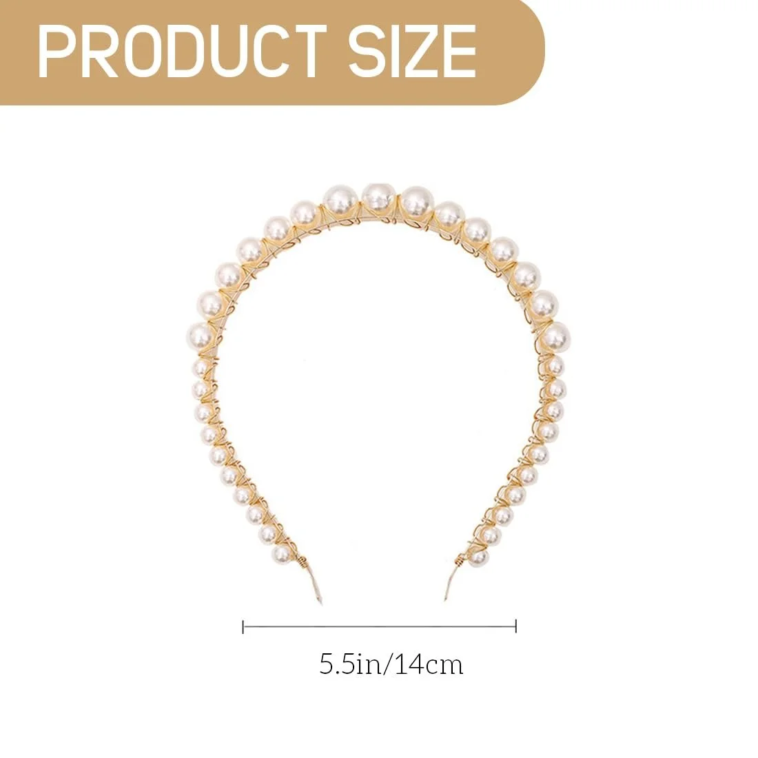 Набір з 4 Жіночих Перлинних обручів на Голову, фото №2