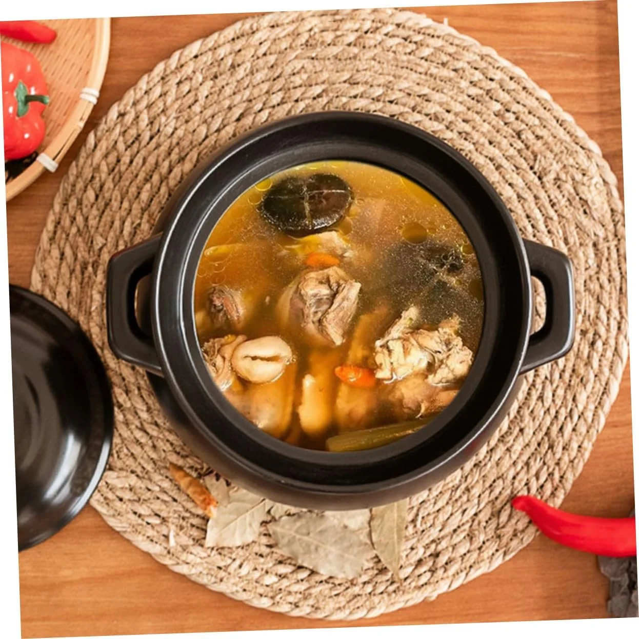 Горшок VALICLUD для риса керамический с крышкой жаропрочный для газовой плиты, фото №9