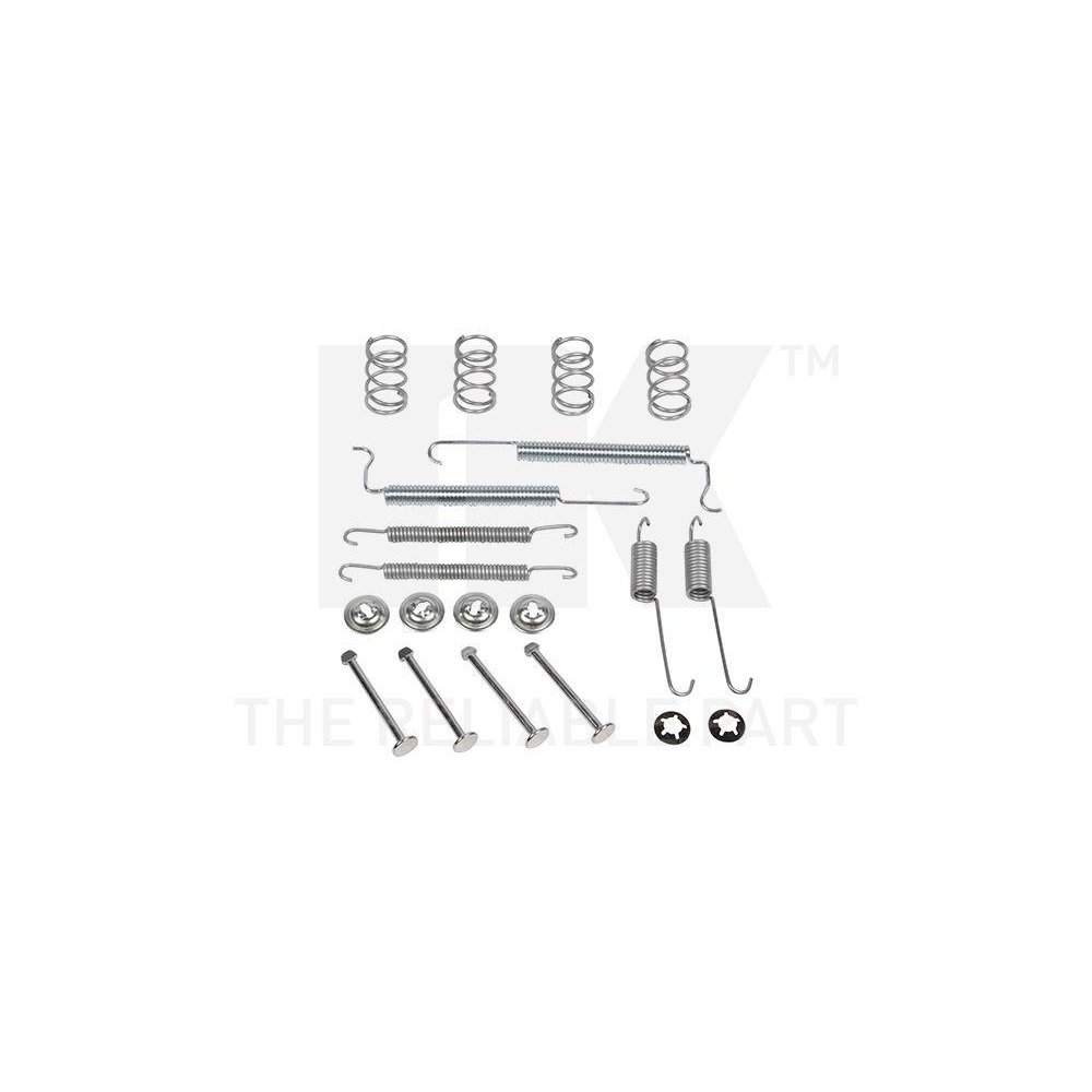 Комплект комплектуючих, гальмівні колодки барабанні NK 7936744 для OPEL задній міст, фото №1 Комплект комплектуючих, гальмівні колодки барабанні NK 7936744 для OPEL задній міст, фото №1