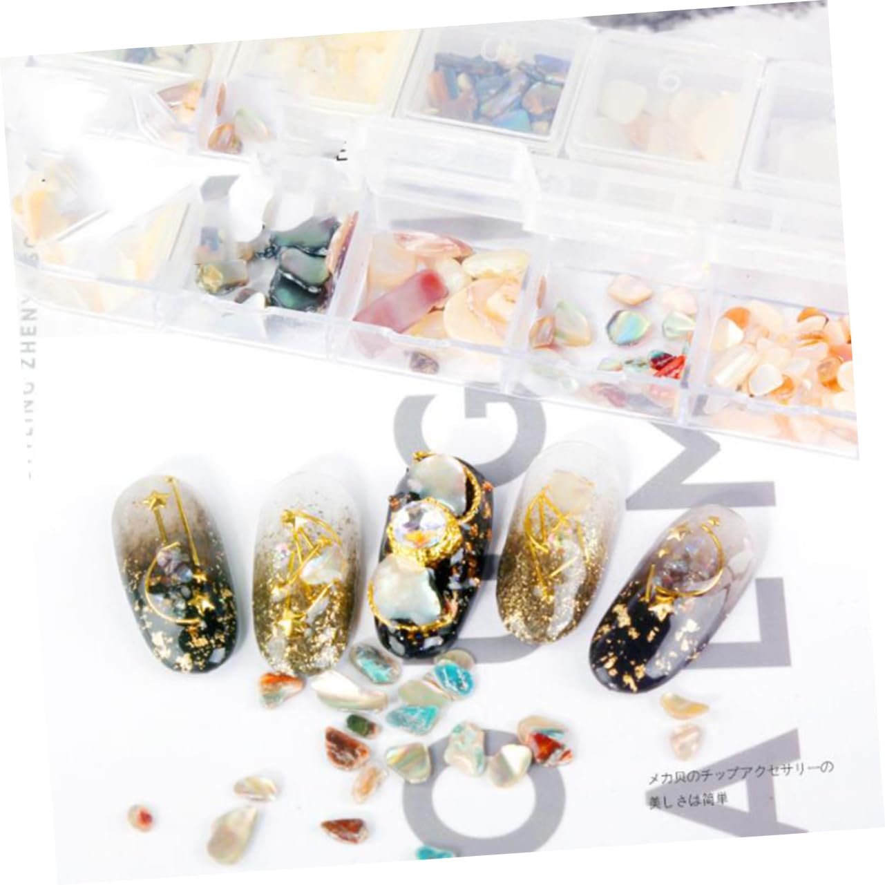 Хрустальные стразы AB Housoutil для ногтей, кристаллы AB, наклейки на ногти в виде ракушек, наклейки на ногти, кристаллы Flatback для ногтей, натуральный инструмент, фото №6