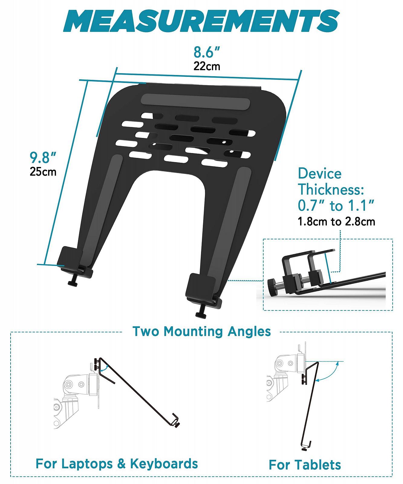 Подставка для ноутбука 10-17 дюймов для VESA кронштейнов и подставок. Поддерживает установку ноутбуков, планшетов и портативных мониторов (только подставка). Легкий дизайн, фото №6 Подставка для ноутбука 10-17 дюймов для VESA кронштейнов и подставок. Поддерживает установку ноутбуков, планшетов и портативных мониторов (только подставка). Легкий дизайн, фото №6