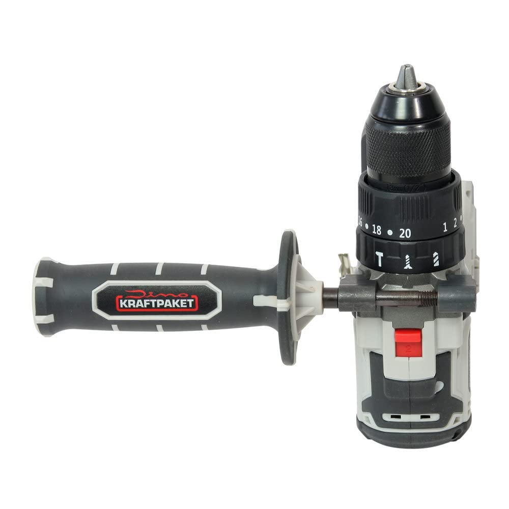 Ударная дрель Dino KRAFTPAKET 18V-75Nm Brushless Cordless Impact дрель, дрель, беспроводной шуруповёрт (-SOLO-) 13мм стальной быстрозажимной патрон 20+3 уровня 2-скорости, LED, бесщёточный двигатель, фото №2