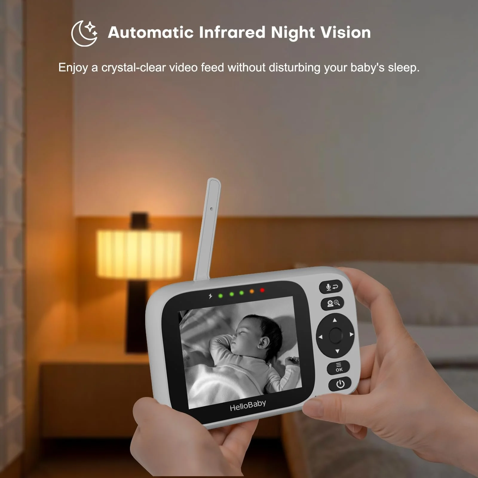 Відеоняня HelloBaby HB6339 3.2" IPS Pan-Tilt-Zoom VOX, фото №3 Відеоняня HelloBaby HB6339 3.2" IPS Pan-Tilt-Zoom VOX, фото №3