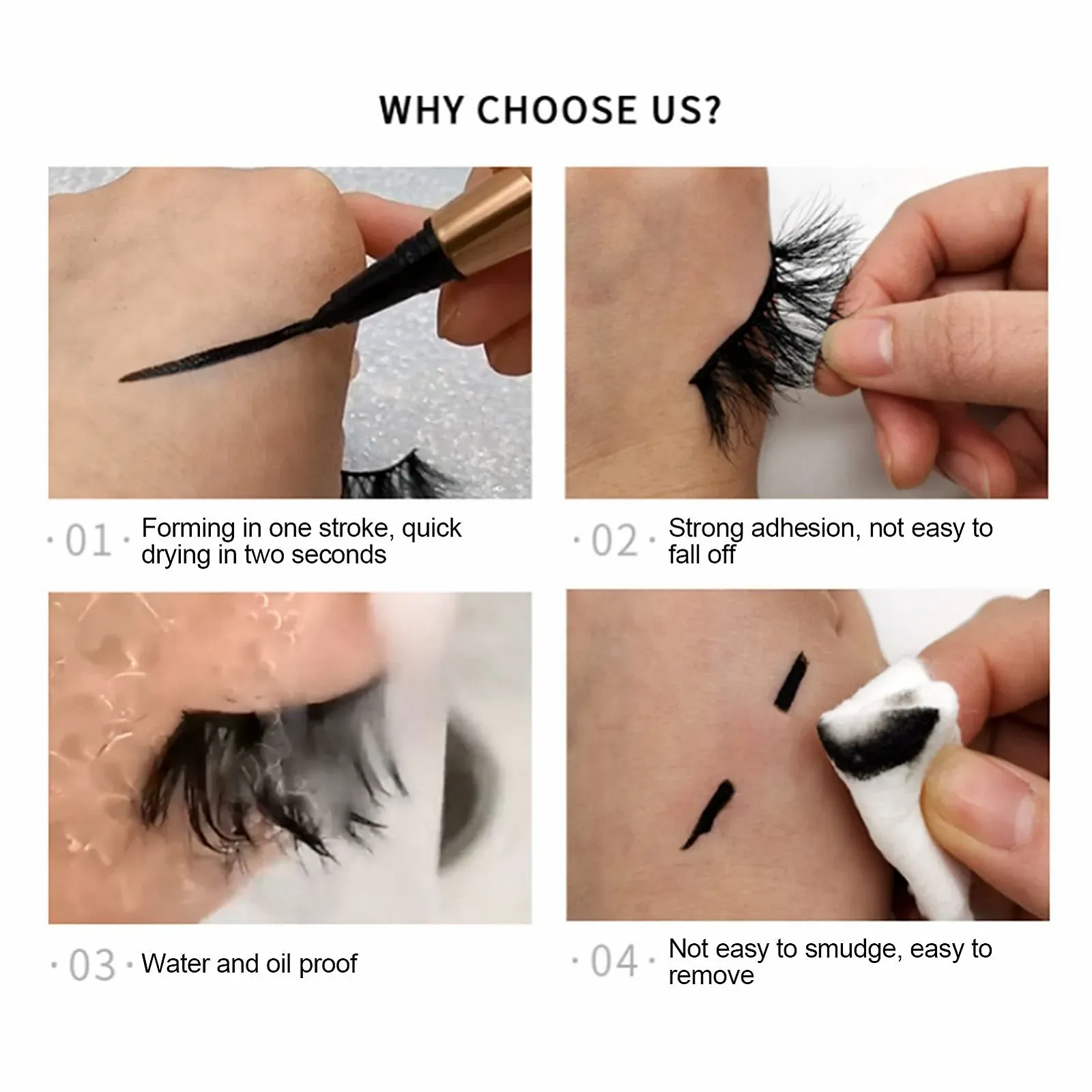 Підводка для очей самоклейна, водостійка для початківців, рідка, фото №6 Підводка для очей самоклейна, водостійка для початківців, рідка, фото №6