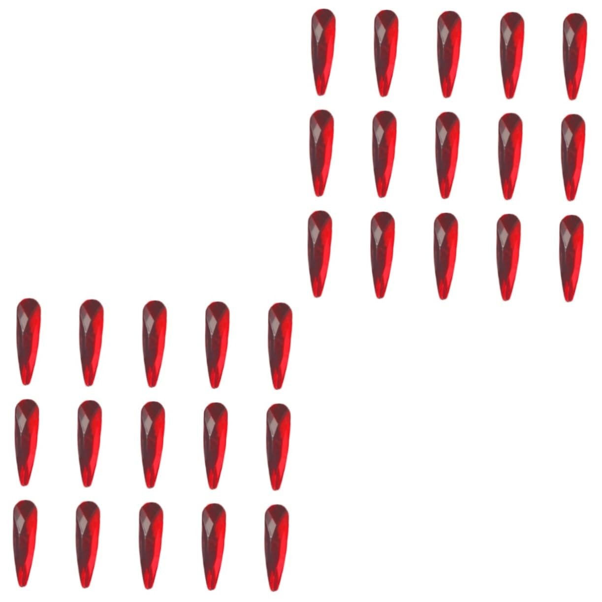 Кристаллы для ногтей Healvian, 40 шт, блестящие, плоская задняя часть, хрустальные драгоценные камни для маникюра, украшения для ногтей, 3D, красный, фото №1