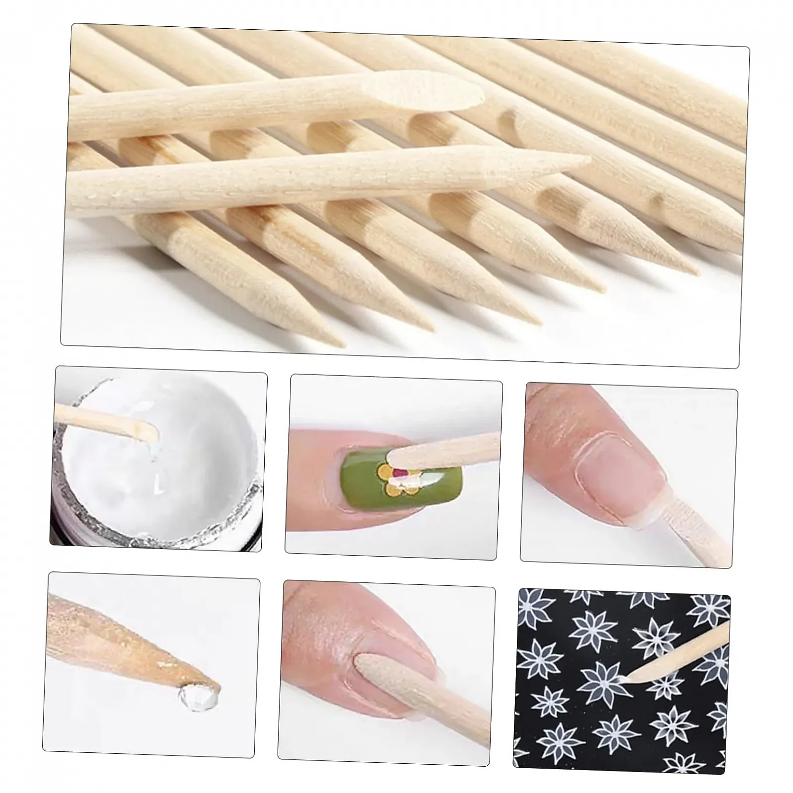 Палочки для ногтей деревянные CALLARON Набор 200 шт., фото №7