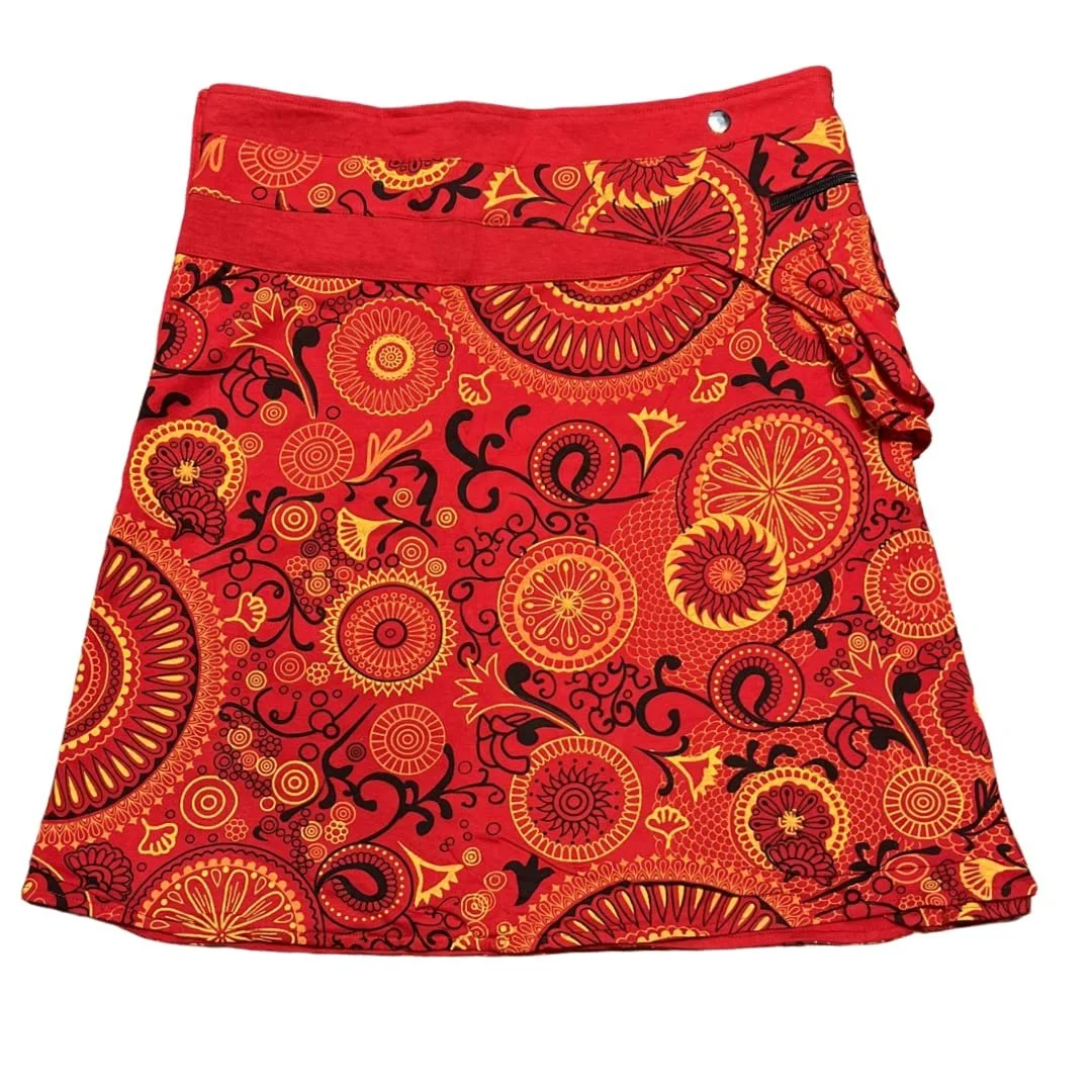 Спідниця з етнічним принтом на кнопках, барвиста, фото №2