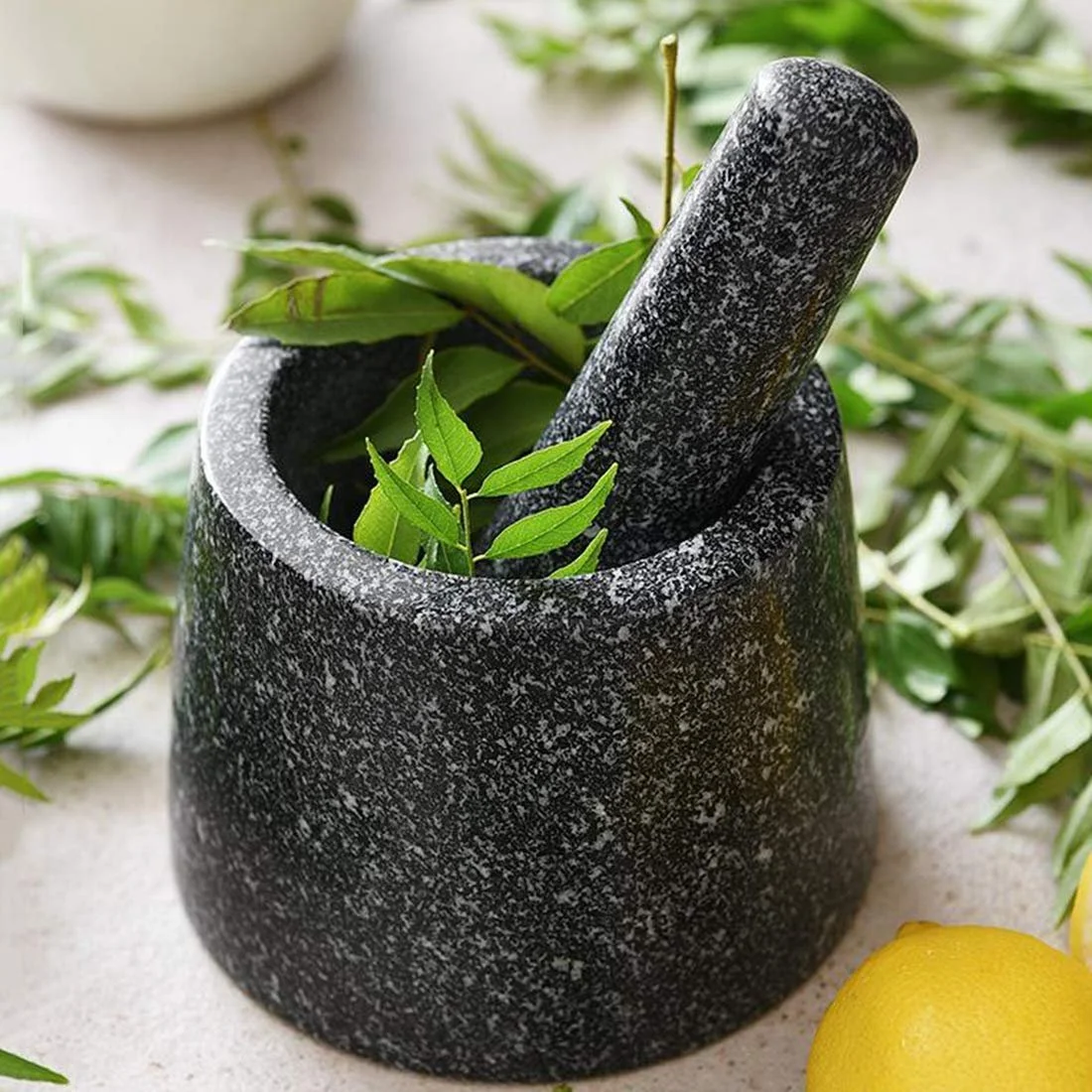 Ступка і товкачик з натурального каменю для подрібнення спецій, фото №3