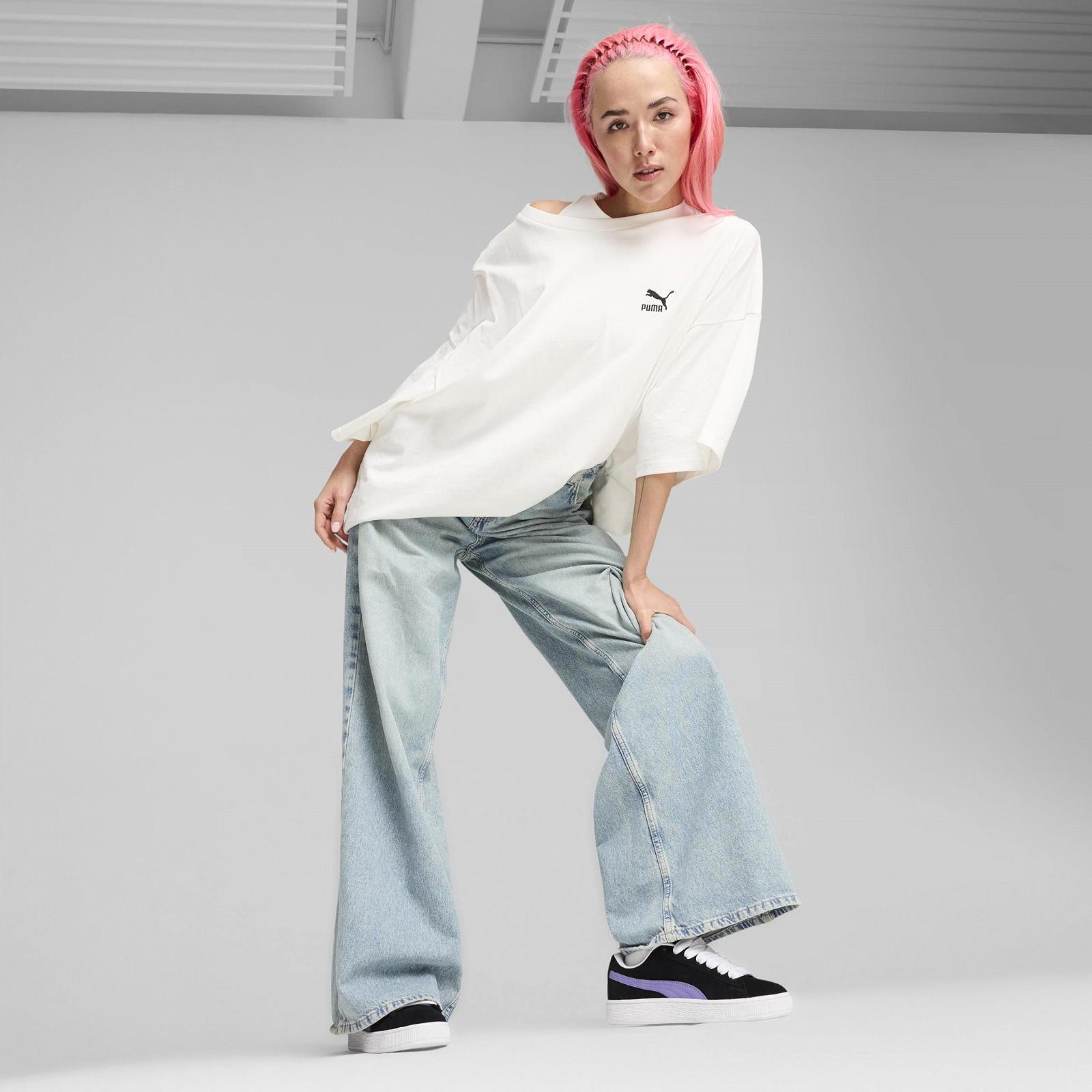 Кеди PUMA Suede XL 395205 27 Чорний Лавандовий Сигнал, фото №8