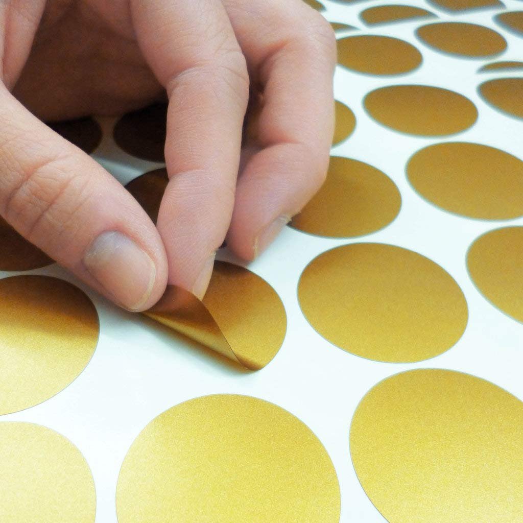 Наклейки на стіну Confetti Dots 192 шт. 3.3 см золотисті, фото №2 Наклейки на стіну Confetti Dots 192 шт. 3.3 см золотисті, фото №2