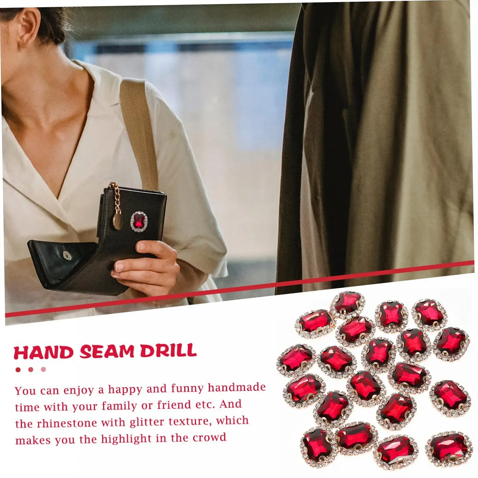 Стрази Пришивні декоративні блискучі 20 шт, фото №9