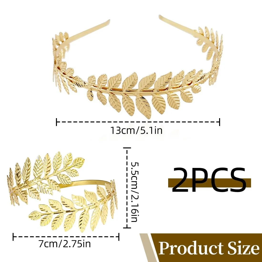 Обруч для волосся в стилі римської богині Золотий, фото №2