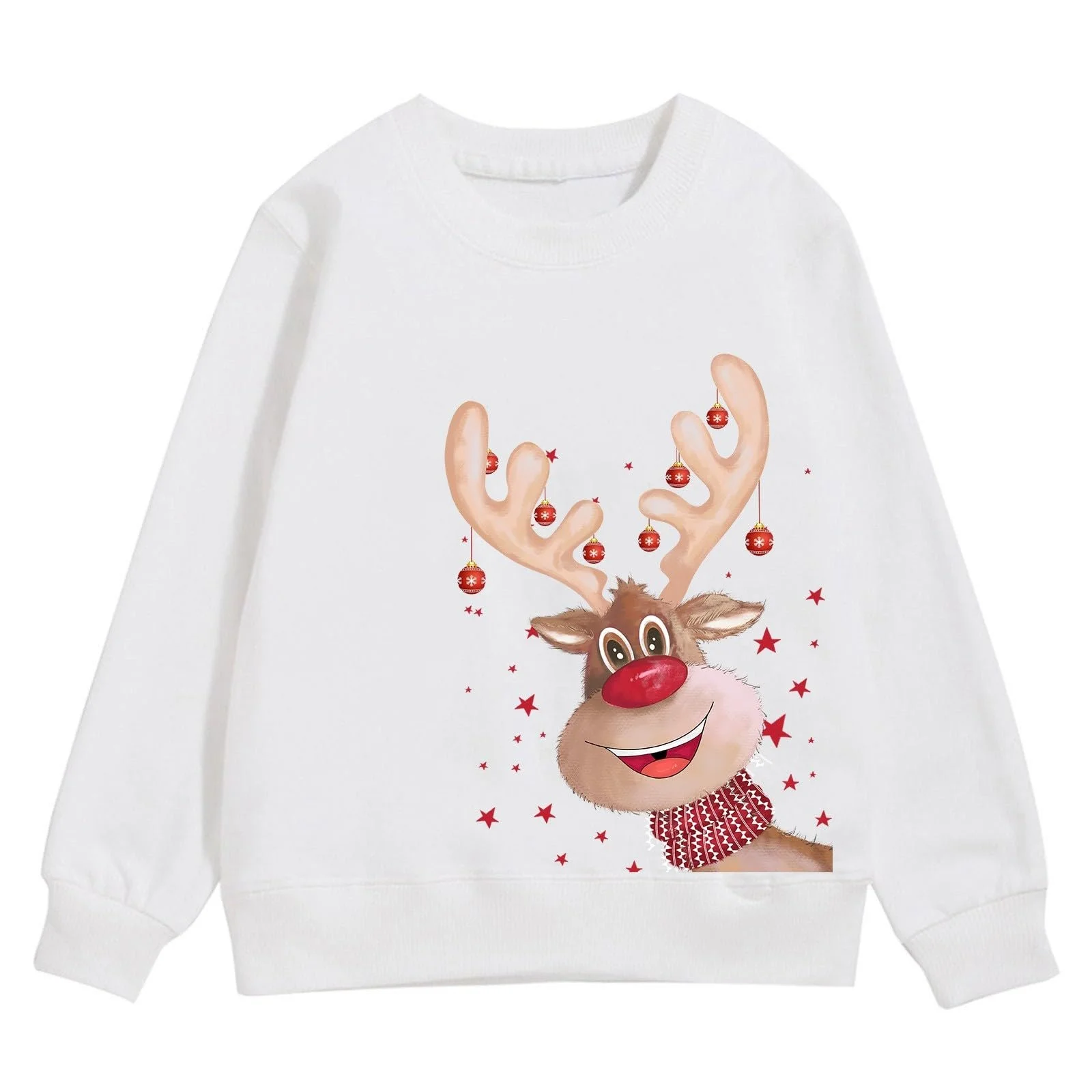 Світшот Різдвяний Дитячий з довгими рукавами, круглим вирізом, принтом літер, легкий, фото №2