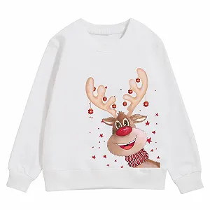 Світшот Різдвяний Дитячий з довгими рукавами, круглим вирізом, принтом літер, легкий synthetic.ua - Фото 1