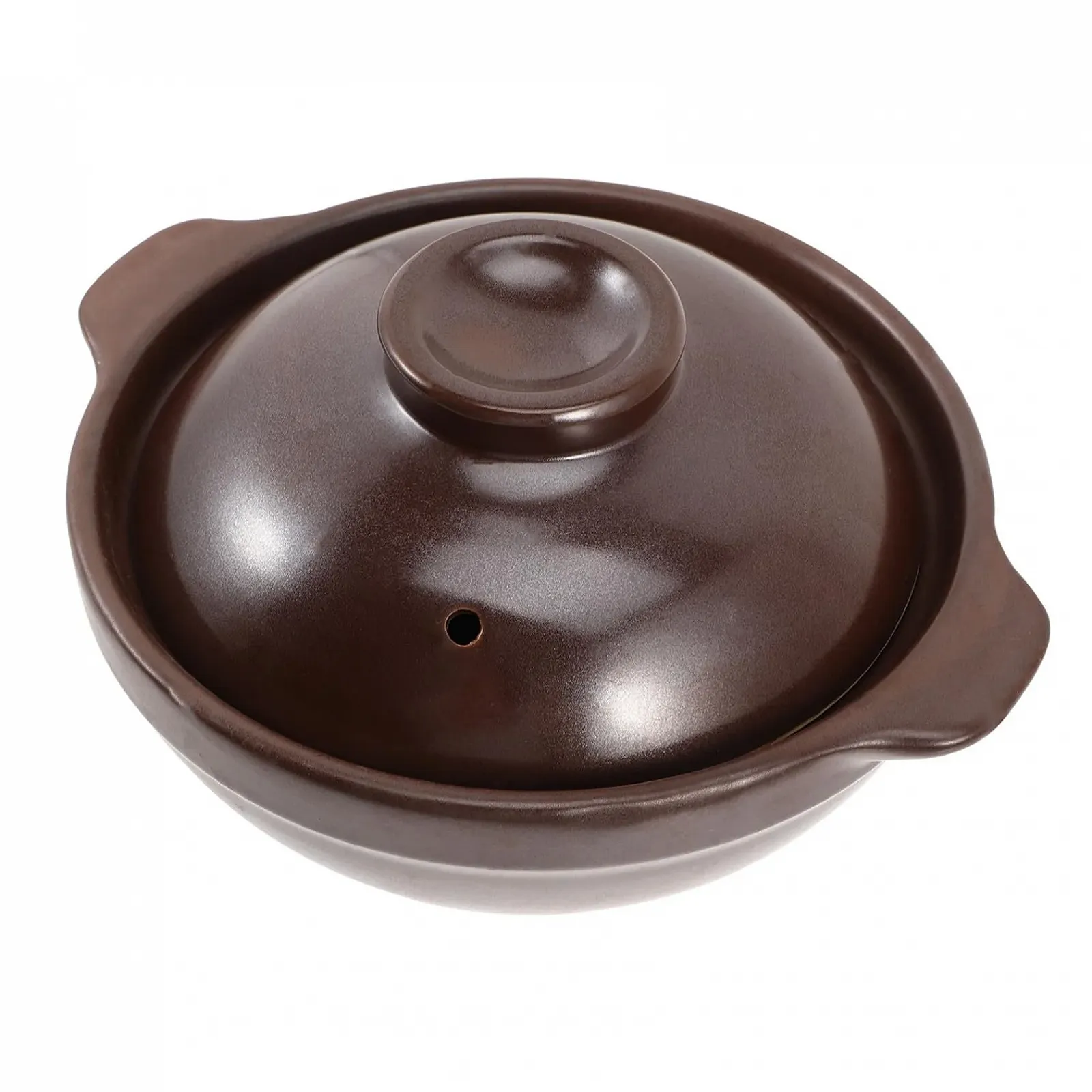 Кастрюля керамическая Toyvian Small с крышкой термостойкая для плиты и открытого огня для супа риса и рагу, фото №1