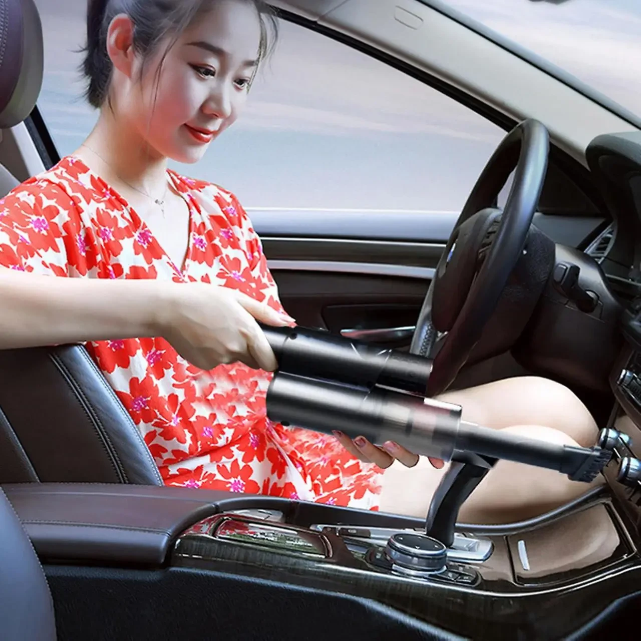 Пылесос автомобильный 4 в 1 Vacuum USB 120 Вт Мощный с компрессором для авто LY-8018, фото №10