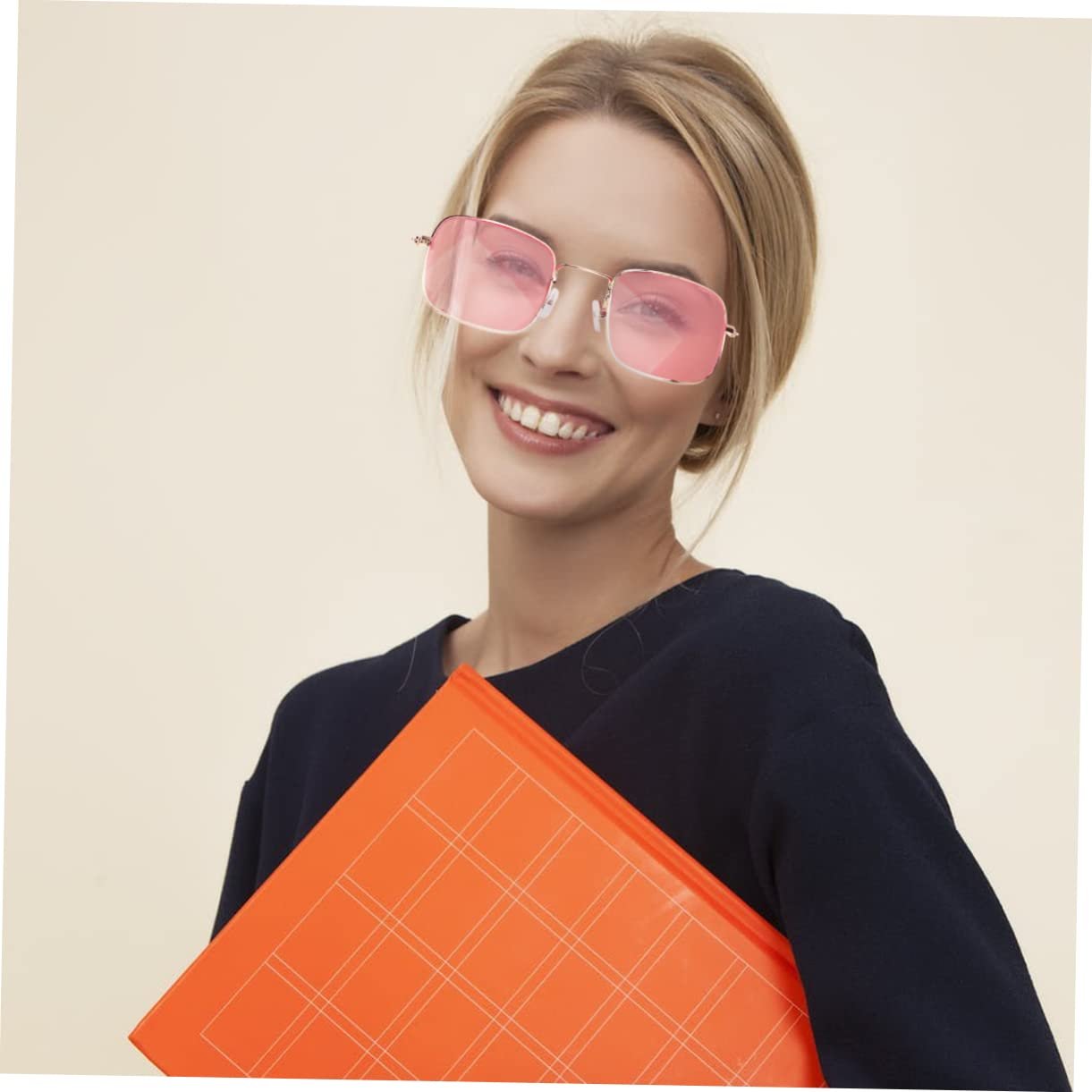 Сонцезахисні окуляри Квадратні Ретро PACKOVE Червона оправа, фото №7