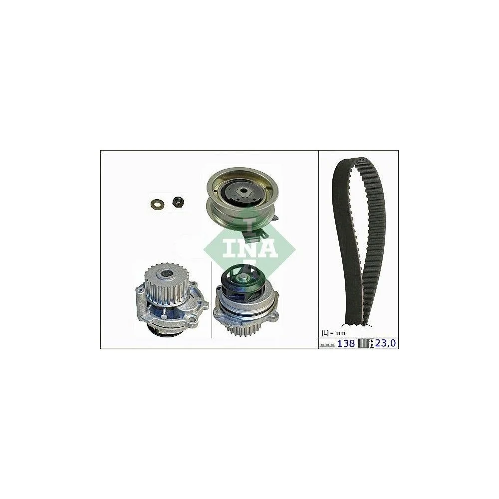 Водяний насос та комплект ременя ГРМ Schaeffler INA 530 0171 31 для AUDI SEAT SKODA VW, фото №1