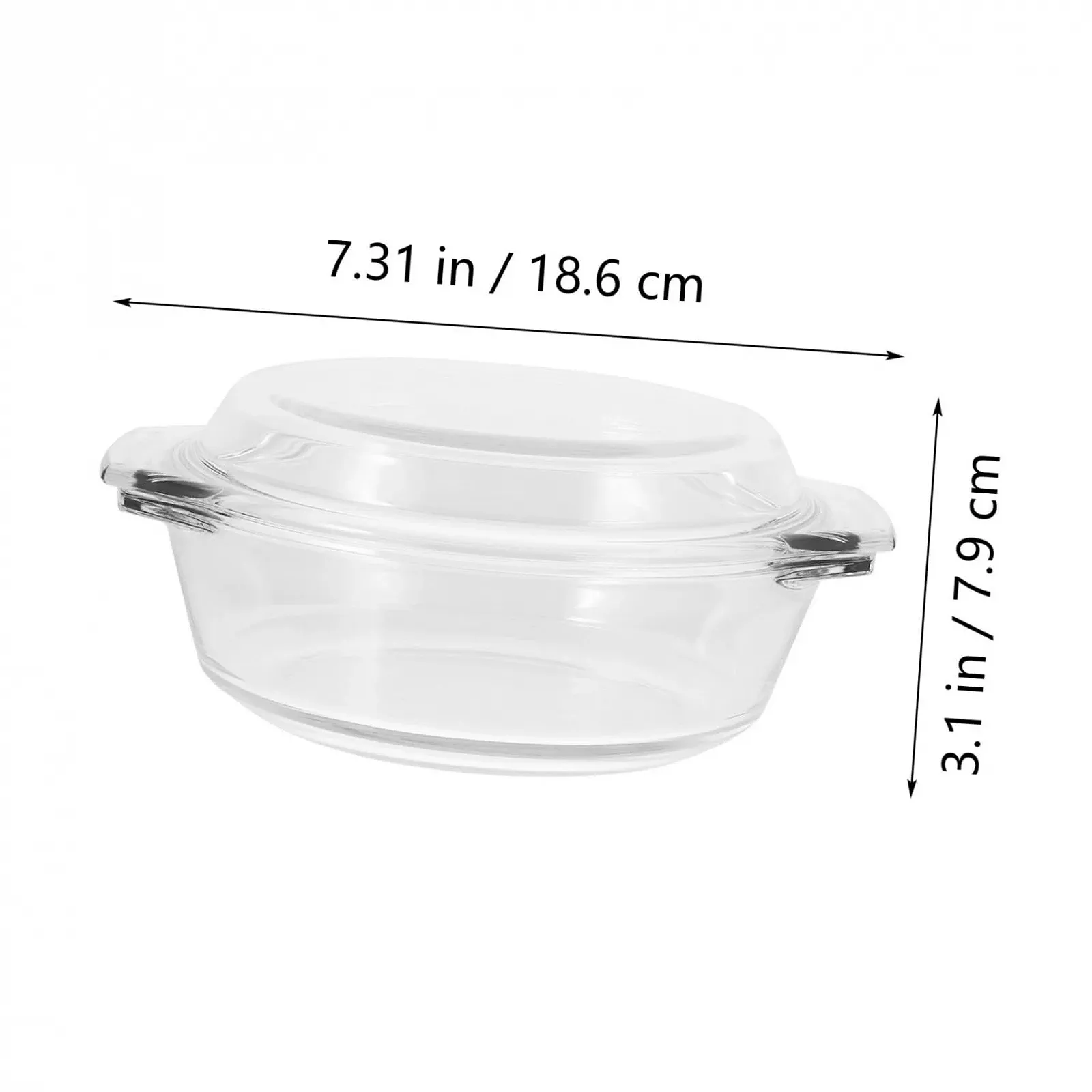 Форма для запекания Стеклянная термостойкая с крышкой Круглая Прозрачная, фото №2 Форма для запекания Стеклянная термостойкая с крышкой Круглая Прозрачная, фото №2