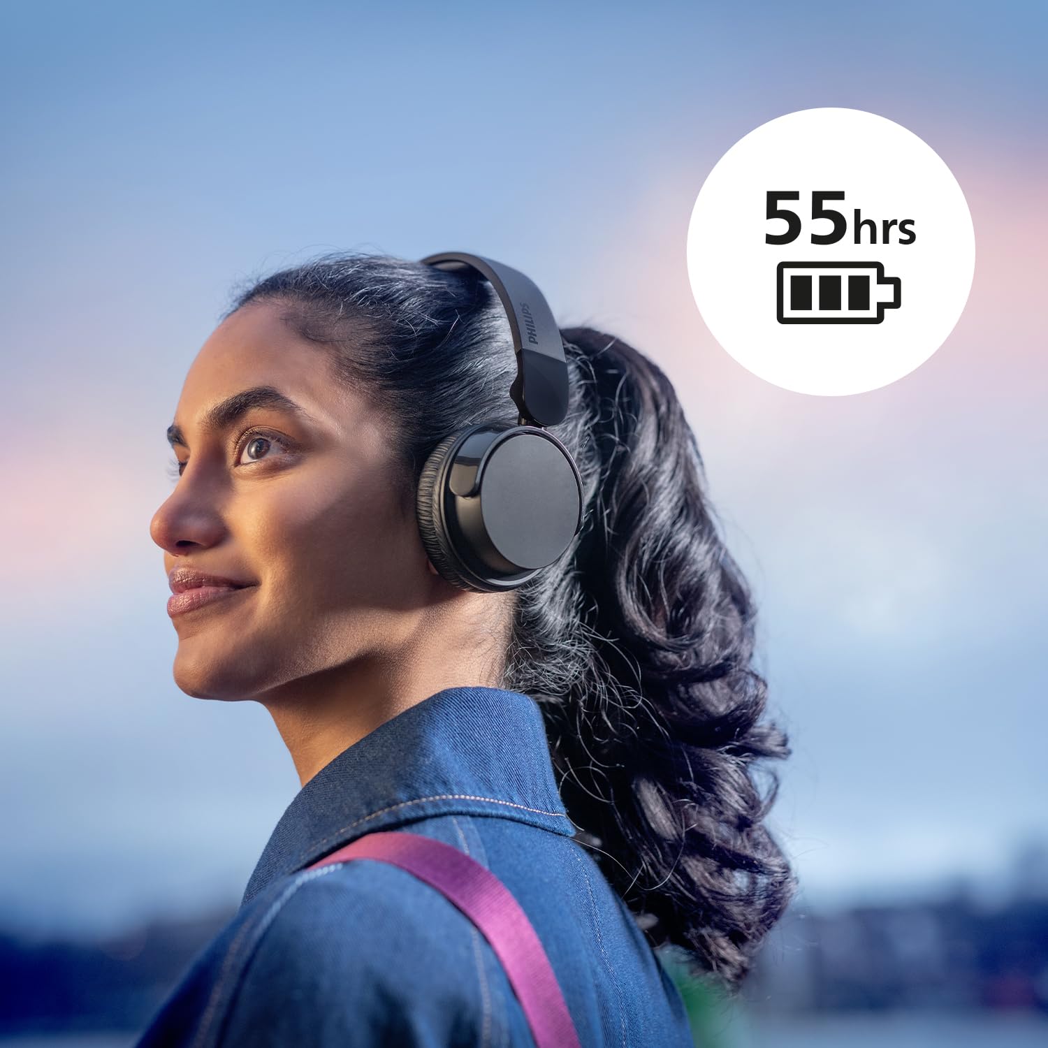 Наушники PHILIPS TAH4209BK Bluetooth с легкой посадкой, пассивная шумоизоляция, 55 часов воспроизведения, черный, фото №6