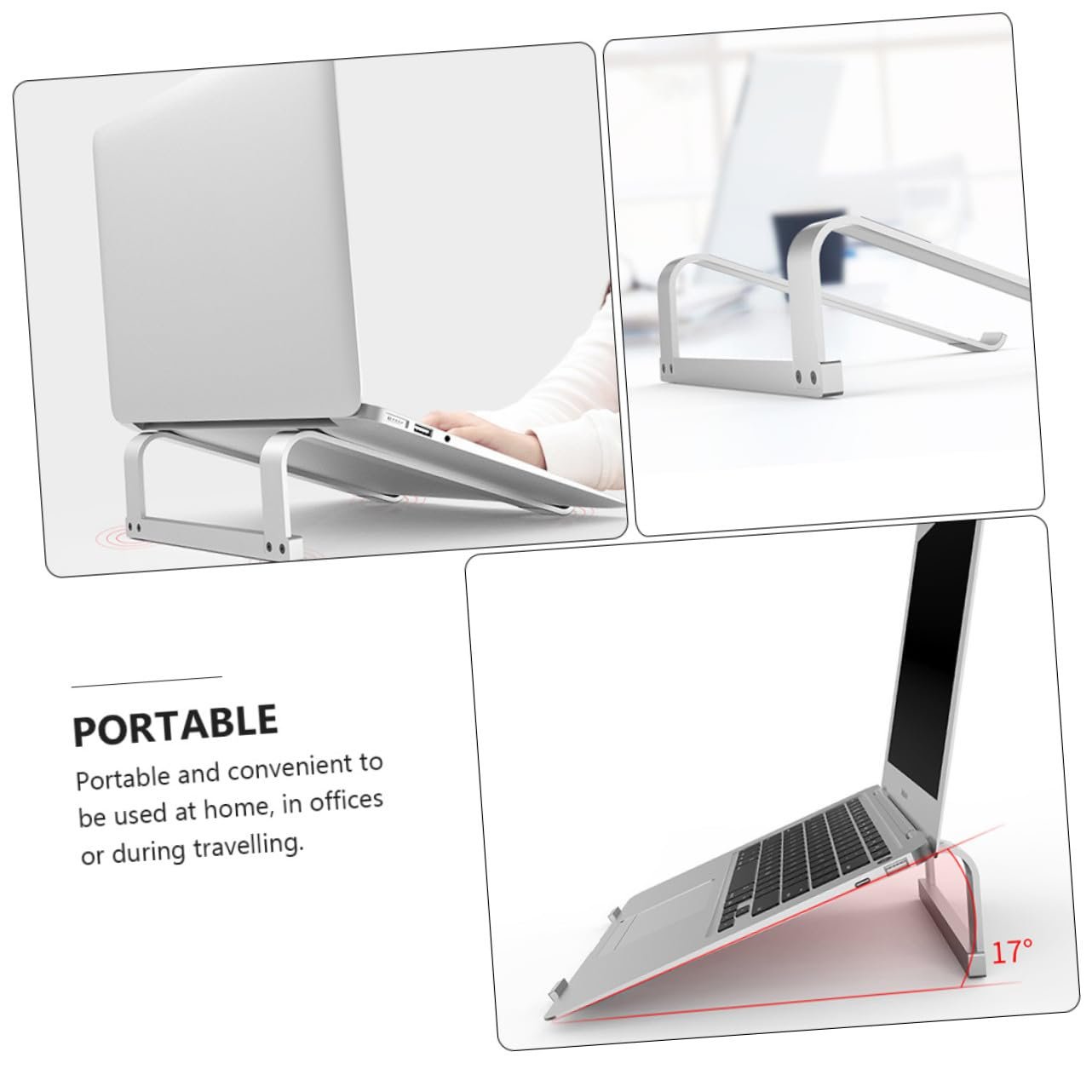 Підставка для ноутбука алюмінієва з регульованою висотою, складаний, фото №3 Підставка для ноутбука алюмінієва з регульованою висотою, складаний, фото №3