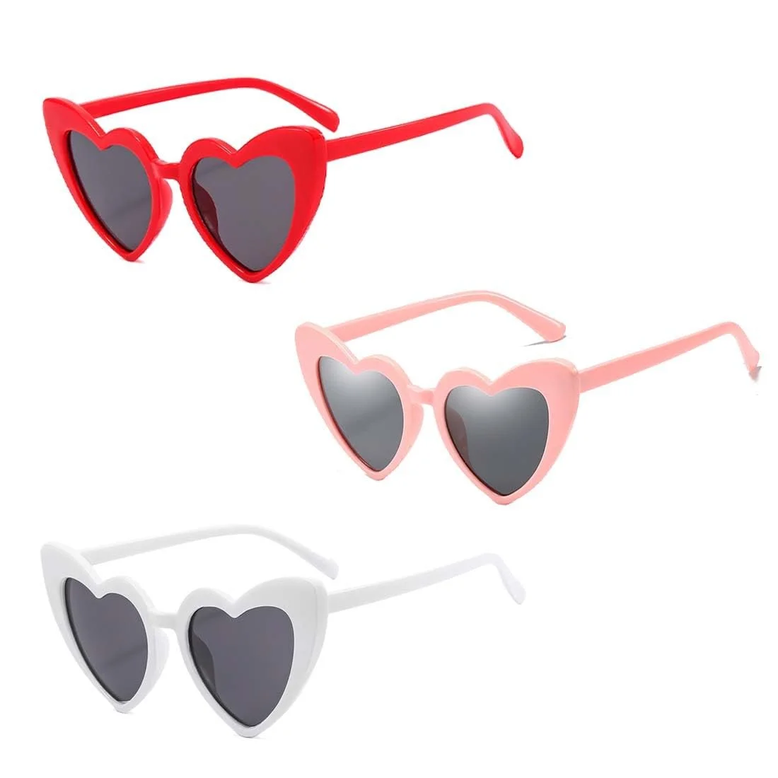Сонцезахисні Окуляри Жіночі AAED Серцеподібні 3 шт, червоний, фото №1