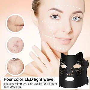LED Маска для догляду за шкірою обличчя з червоним світлом, 3 рівні швидкості - Легкий догляд за шкірою, 4 кольори, 192 світлодіодні лампи synthetic.ua - Фото 1
