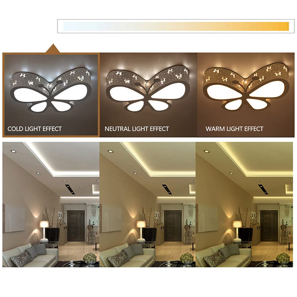 Светильник PIOJNYEN Butterfly 48W LED С диммером Детский Картон 50 x 40 x 10 см Белый, фото №5