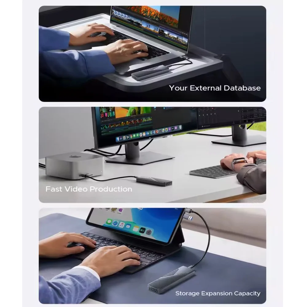 Внешний карман ORICO CNM2-U4 40Gbps M.2 NVMe SSD to USB4, Thunderbolt 4 Grey, фото №6 Внешний карман ORICO CNM2-U4 40Gbps M.2 NVMe SSD to USB4, Thunderbolt 4 Grey, фото №6