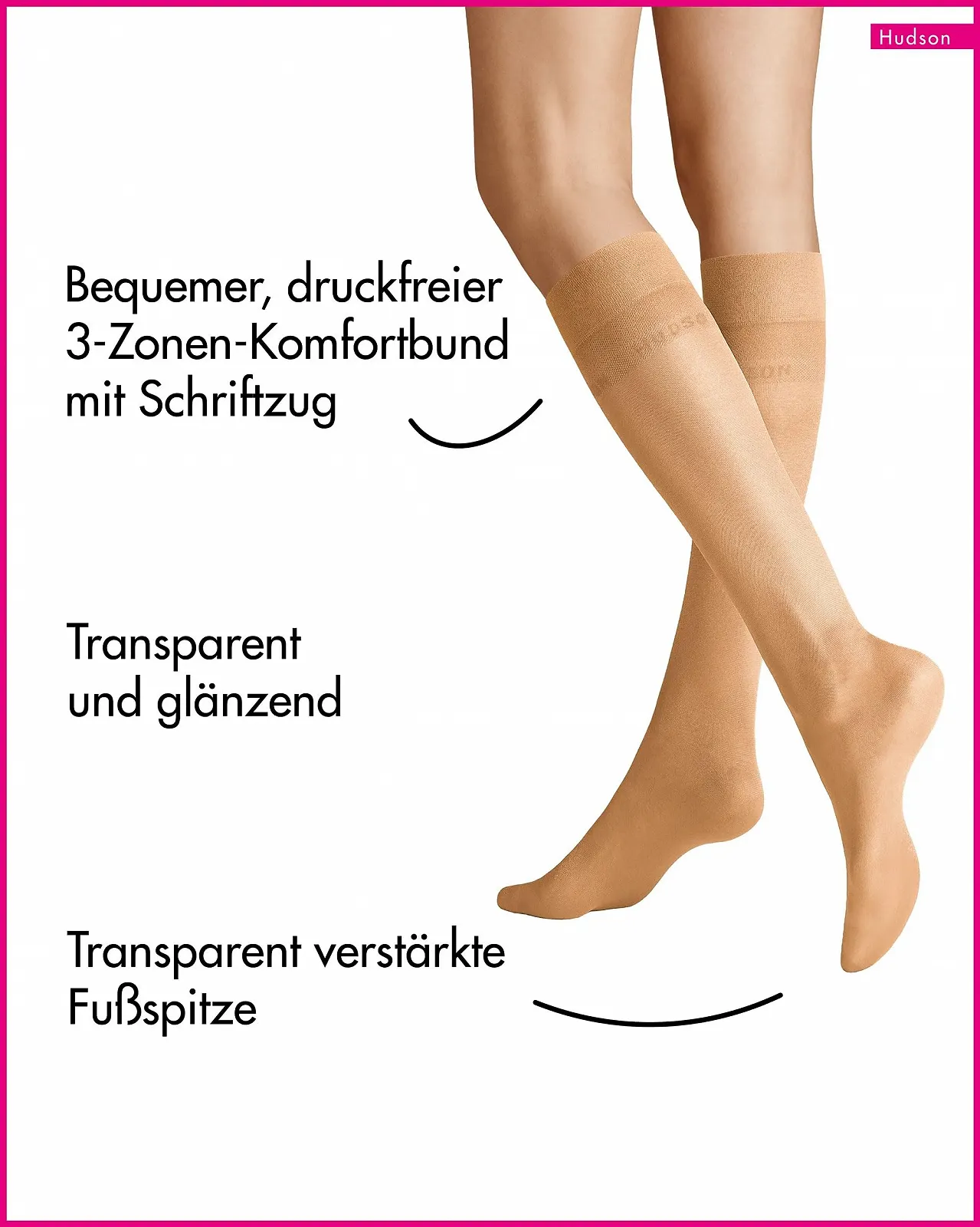 Шкарпетки до коліна Hudson Glamour 20 Жіночі Прозорий Блиск 20 Den, 35 - 38, фото №2 Шкарпетки до коліна Hudson Glamour 20 Жіночі Прозорий Блиск 20 Den, 35 - 38, фото №2