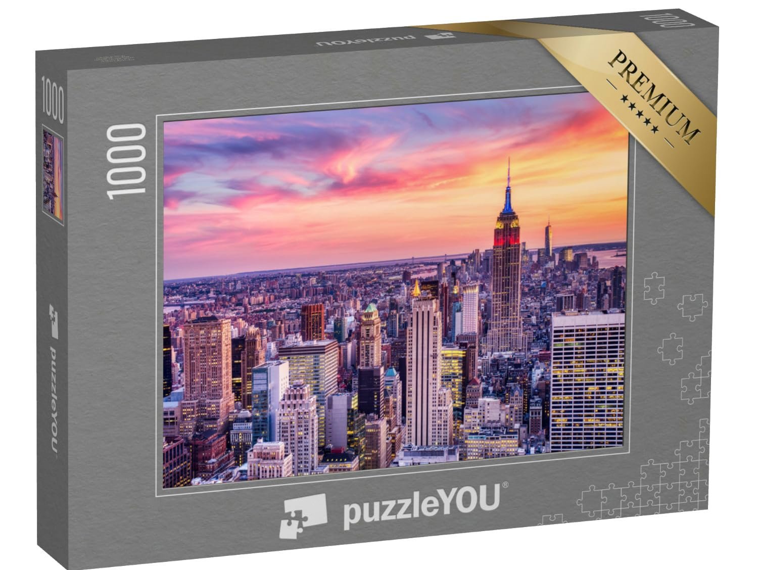 Пазл puzzleYOU USA 1000 элементов Нью-Йорк: закат над Мидтауном, вид с воздуха, фото №1
