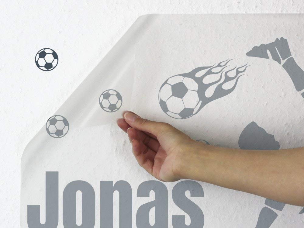 Наклейка на стіну GRAZDesign Футбол Іменна 99 x 57 см Темно-сіра, фото №3