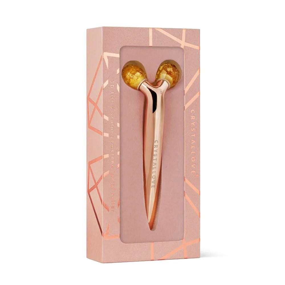 Масажер для обличчя CRYSTALLOVE Lemon Amber 3D Face Roller Anti-Ageing, фото №3
