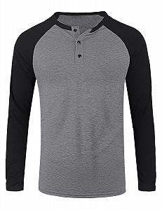 Лонгслив TARAINYA мужской Henley футболка для мужчин рубашка с длинным рукавом пуловер с планкой на пуговицах synthetic.ua - Фото 1