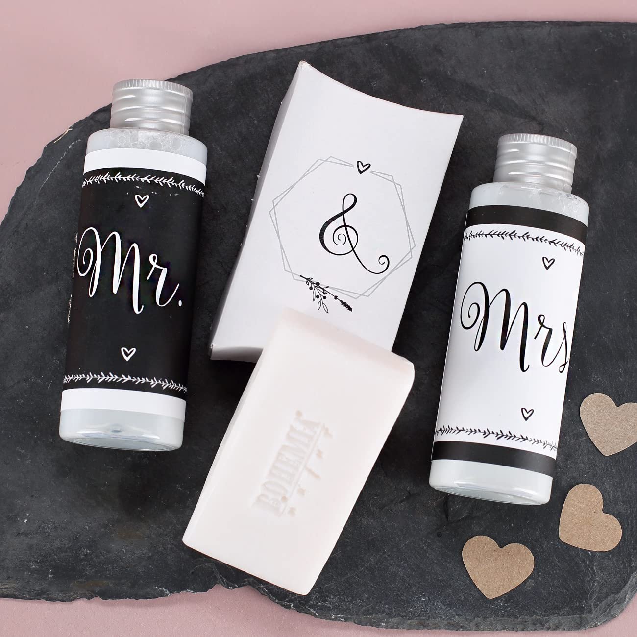 Подарочный набор гелей для душа Mr & Mrs для свадьбы, фото №4