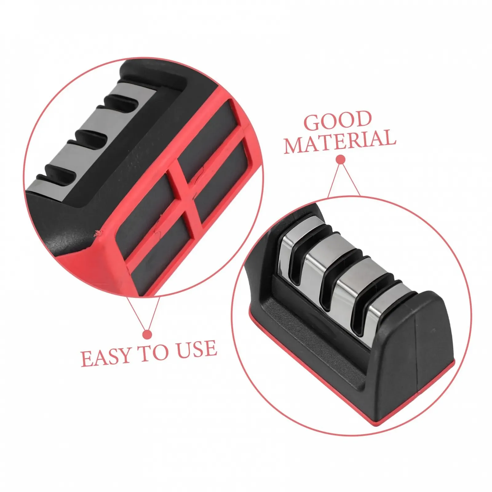 Точилка для ножів TOPBATHY ручна нержавіюча сталь триступенева, фото №9