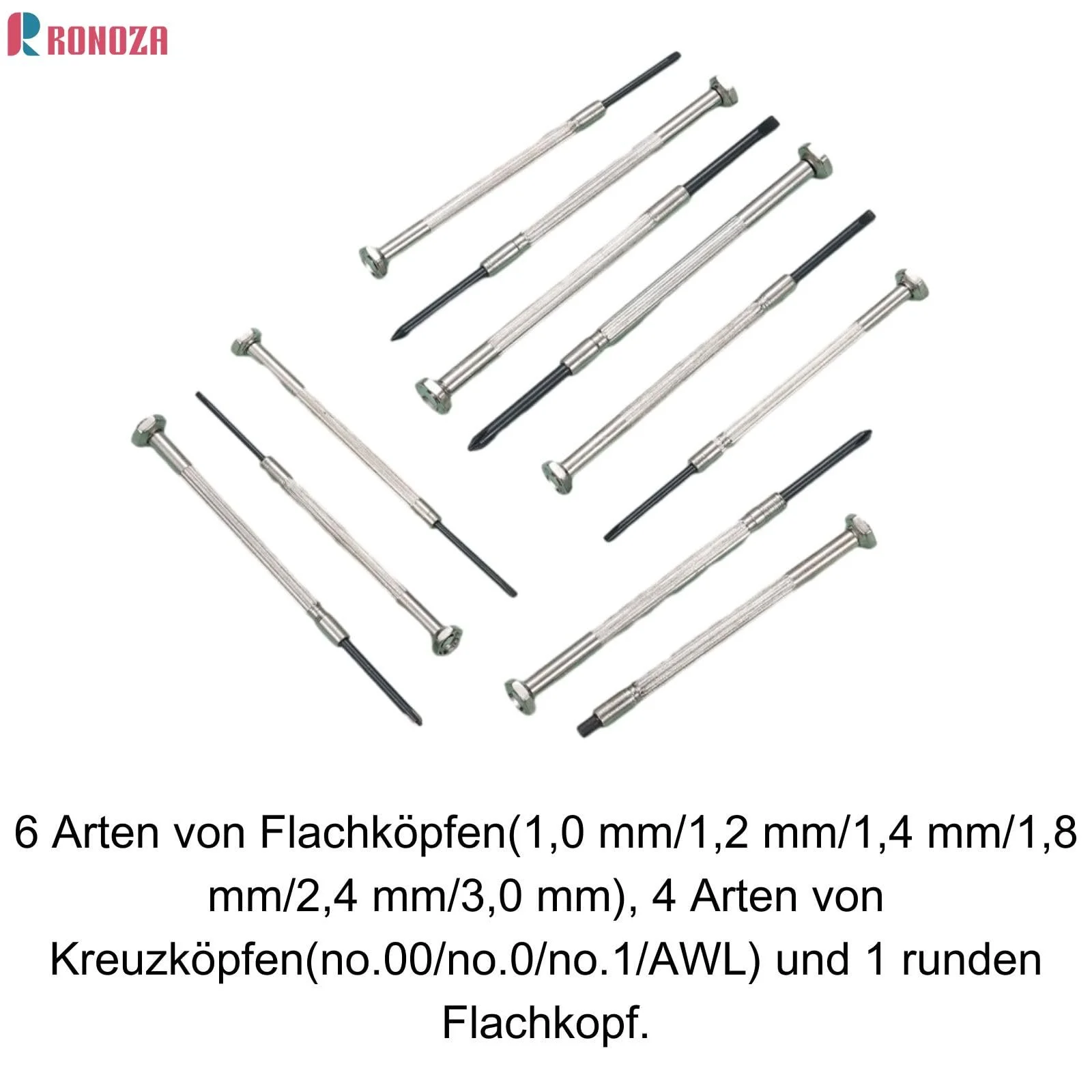 Набір викруток Ronoza Mini 11-елементний для ремонту прецизійних, фото №2