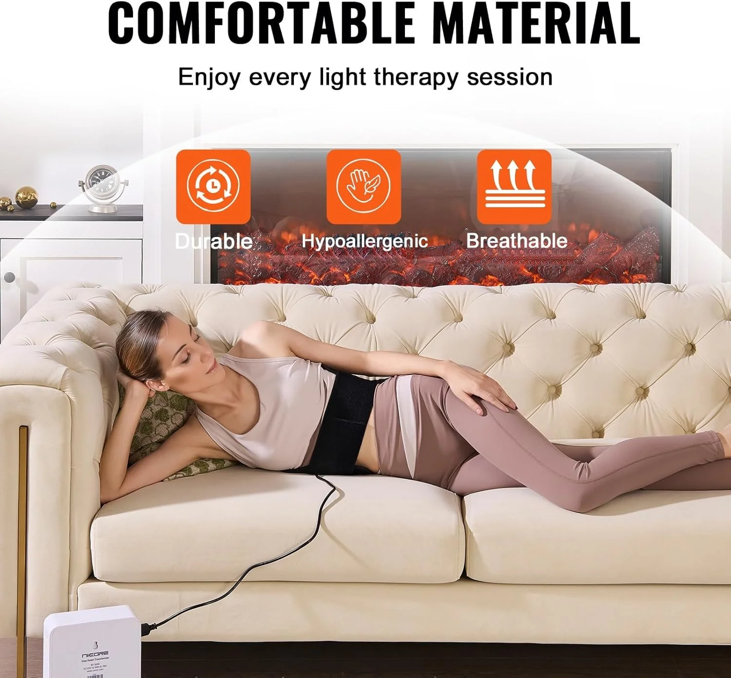 Терапевтичний килимок світлодіодний VEVOR BRL-1120 / 660нм+850нм / 120 LED / 15 Вт / Чорний, фото №9