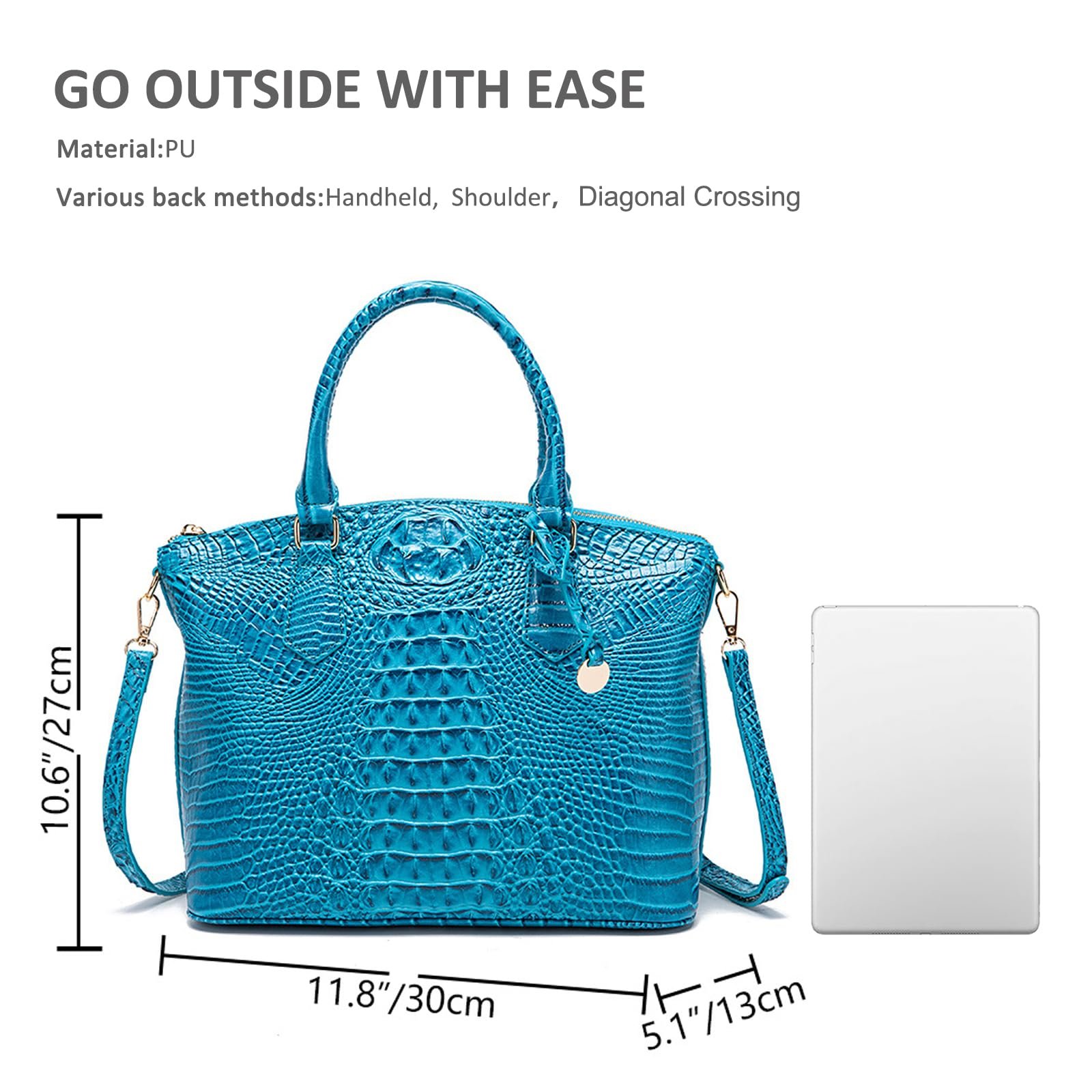 Сумка жіноча NICOLE & DORIS, середня, під крокодила, елегантна, лакована, для офісу, шопінгу та подорожей, фото №6