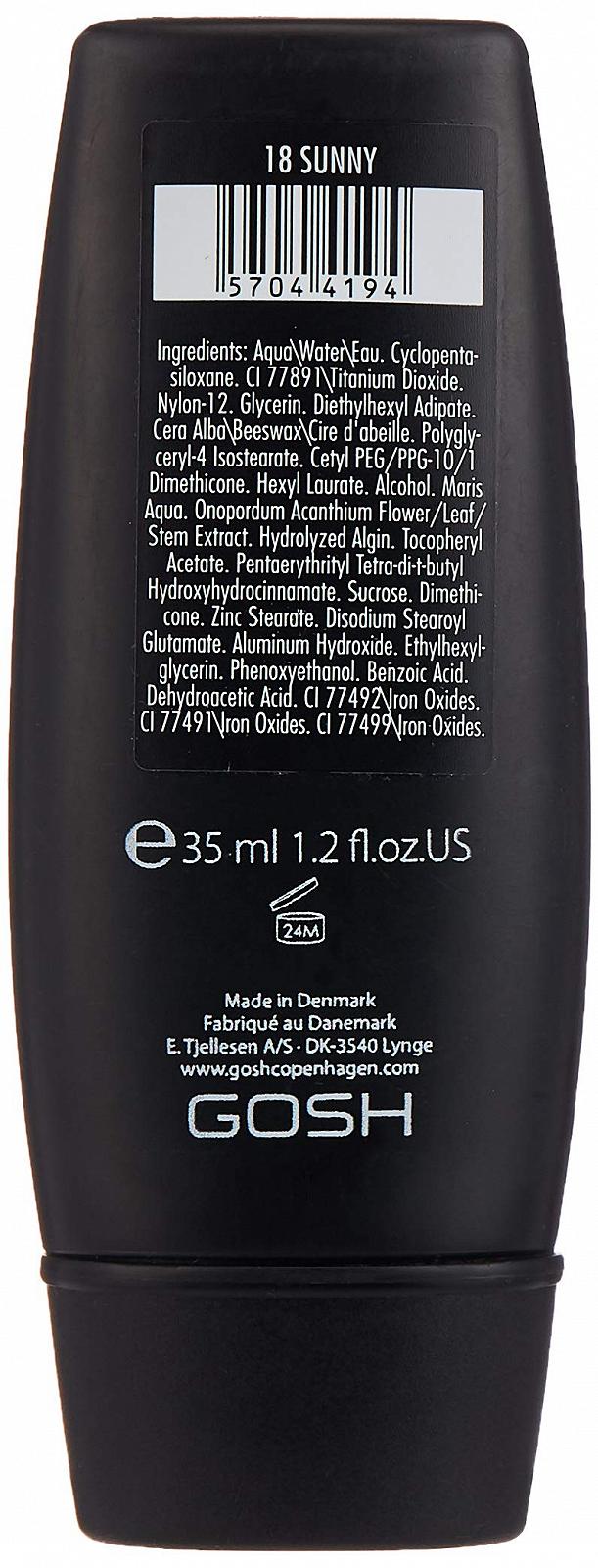 Тональний засіб Make-Up Gosh X-Ceptional Wear 18 Sunny, фото №2