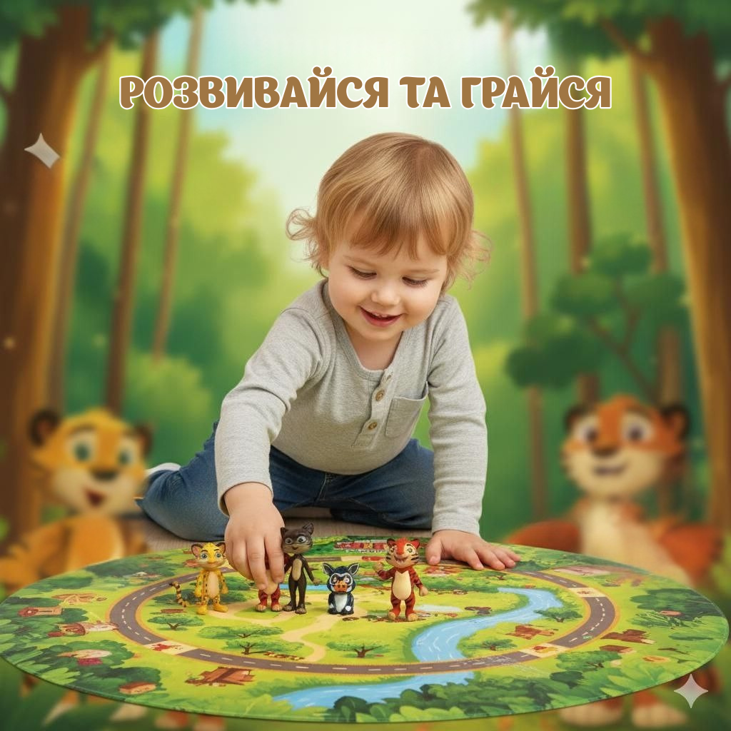 Набір фігурок Лео та Тіг Leo & Tig Лісові пригоди маленьких друзів 5 шт 8 см, фото №3
